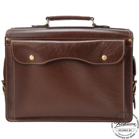 Кожаный портфель-кофр "Адъютант" (тёмно-коричневый)